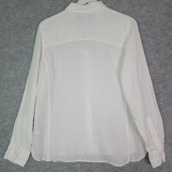 J. Crew Baird McNutt Irish Linen Wren Slim Fit White Button-Up Shirt - Picture 3 of 10